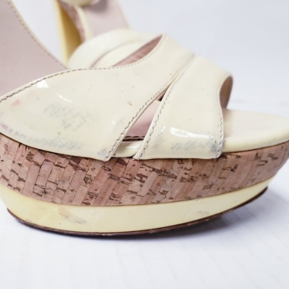 PRADA Canary Yellow Cork Platform Heels Women's EU 39.5 US Size 9 (GUC) - Picture 9 of 12